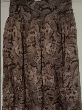 Christy Lynn-Flowing Brown Floral Maxi Skirt - Soft Pleated Design